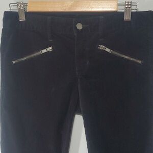 gap 1969 pants women's size 28R 28 size 6 black velour like zipper accents Wow